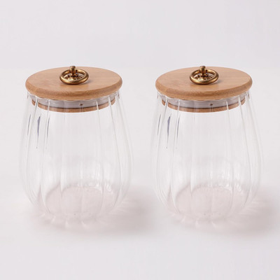 KUBER INDUSTRIES Glass Utility Container  - 680 ml(Pack of 2, Clear)