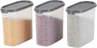 KOLORR Plastic Grocery Container  - 1700 ml(Pack of 3, Clear)
