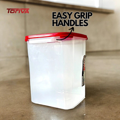 Toriiva Polypropylene, Plastic Utility Container  - 6500 ml(Red, Clear)