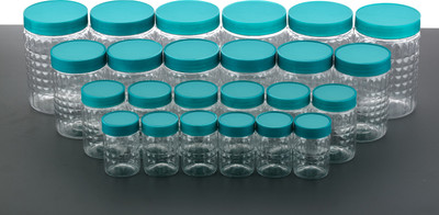 EMBICON Plastic Grocery Container  - 250 ml, 350 ml, 650 ml, 1200 ml(Pack of 24, Blue)