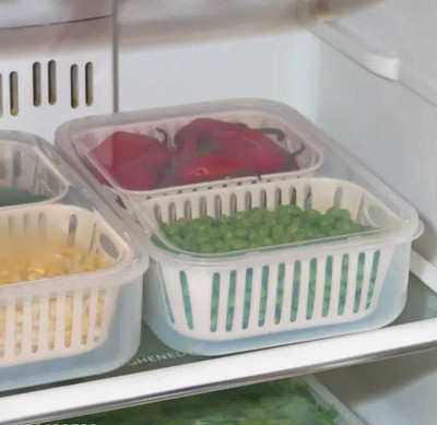 HELOVIA Plastic Fridge Container  - 2500 ml(Clear)