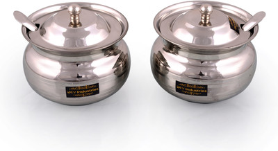 Dev Industries Stainless Steel Utility Container  - 200 ml(Pack of 2, Silver)
