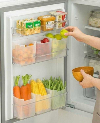URBAN TRINITY Polypropylene Fridge Container  - 1000 ml(Pack of 6, White)