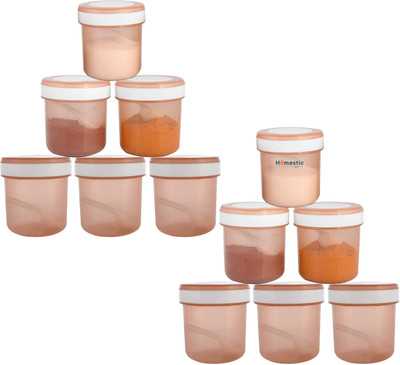 HOMESTIC by Kuber Industries Plastic Utility Container  - 1100 ml(Pack of 12, Brown)