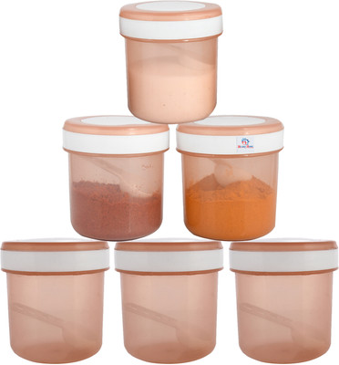 Heart Home Plastic Utility Container  - 1100 ml(Pack of 6, Brown)