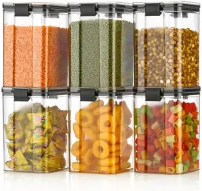 Defex Plastic Grocery Container  - 1100(Pack of 6, Blue)