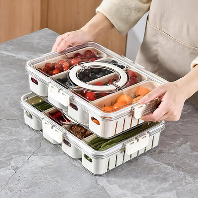 Finner Plastic Fridge Container  - 2000 ml(Pack of 2, White)