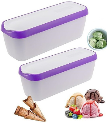 Besillia Plastic Fridge Container  - 1.5 L(Pack of 2, Purple)