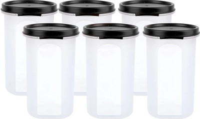 Cutting EDGE Plastic Grocery Container  - 585 ml(Pack of 6, Black)