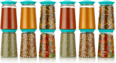 Raghunandan Plastic Grocery Container  - 1100 ml(Pack of 12, Green)