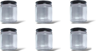 Prachi collection Glass Utility Container  - 100 ml(Pack of 6, Clear)