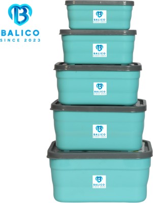 Balico Plastic Fridge Container  - 1850 ml, 1250 ml, 850 ml, 550 ml, 400 ml(Pack of 5, Blue)