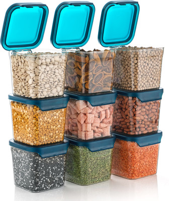XENUS Plastic Grocery Container  - 700 ml(Pack of 9, Clear)