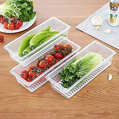ENTRYZON Plastic Fridge Container  - 1500 ml(Pack of 3, White)