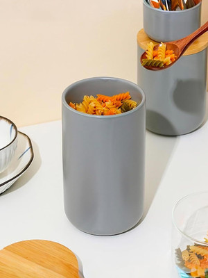KUBER INDUSTRIES Ceramic Utility Container  - 1000 ml(Pack of 2, Grey)