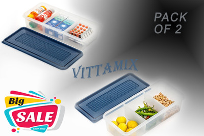 Vittamix Plastic Utility Container  - 1800 ml(Pack of 2, Blue)