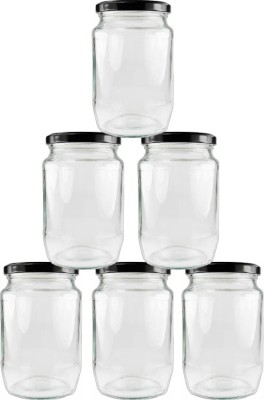 Skyper Glass Grocery Container  - 400 ml(Pack of 6, White)