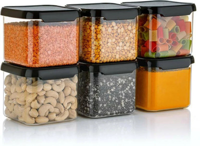 Ecodex Plastic Grocery Container  - 500 ml(Pack of 6, Black)