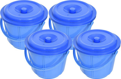 Heart Home Plastic Grocery Container  - 5 L(Pack of 4, Blue)