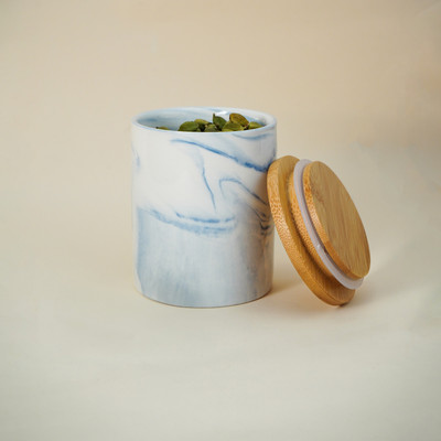 Ekhasa Ceramic Grocery Container  - 400 ml(Blue)