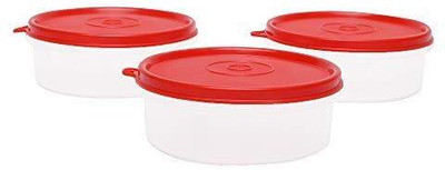Cutting EDGE Polypropylene Fridge Container  - 290 ml(Pack of 3, Red, Clear)