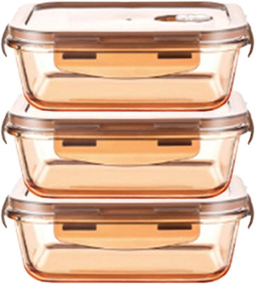 KUBER INDUSTRIES Glass Utility Container  - 600 ml(Pack of 3, Clear)