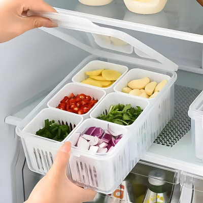Luees Plastic Fridge Container  - 2200 ml(White)