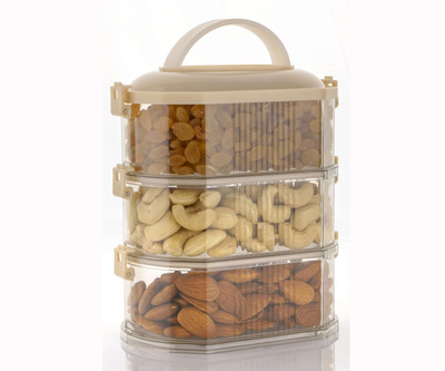 SWARAA Plastic Fridge Container  - 1 L(Multicolor)
