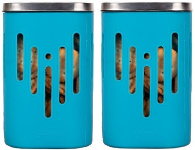 GLASAFE Glass Utility Container  - 1200 ml(Pack of 2, Blue)