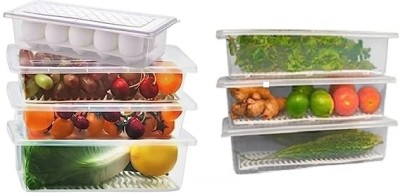 RK EMPIRE Plastic Fridge Container  - 1500 ml(Pack of 7, Clear)