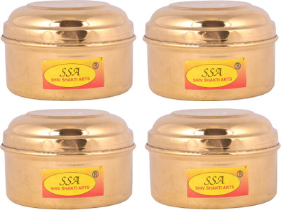 Shivshakti Arts Brass Utility Container  - 250 ml(Pack of 4, Yellow)