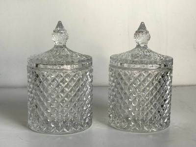 Sophronal Glass Utility Container  - 300 ml(Pack of 2, Clear)