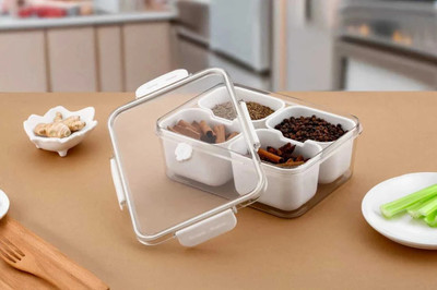 HELOVIA Plastic Grocery Container  - 1500 ml(White)