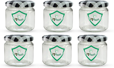 ITKASH Glass Grocery Container  - 350 g(Pack of 6, Clear)