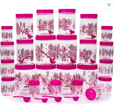 PEYTON Plastic Grocery Container  - 250 ml, 350 ml, 650 ml, 1200 ml(Pack of 24, Pink)