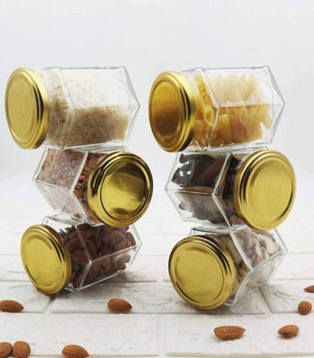 VERPHX Glass Grocery Container  - 250 ml(Pack of 6, Clear)