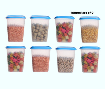 Loknath Plastic Utility Container  - 1000 ml(Pack of 8, Blue)