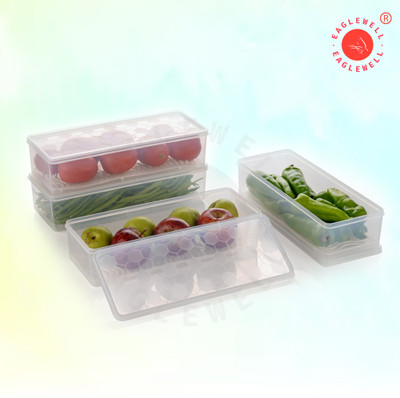 EagleWell Plastic Fridge Container  - 1500 ml(Pack of 4, Clear)