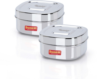 Sumeet Steel Utility Container  - 550 ml(Pack of 2, Silver)
