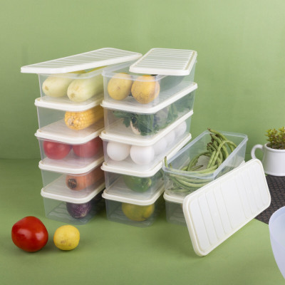 Raghuandan Plastic Fridge Container  - 1500 ml(Pack of 12, White)