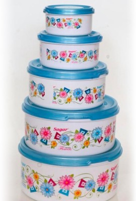 AS TRADERS Plastic Grocery Container  - 2500 ml, 1800 ml, 1000 ml, 500 ml, 250 ml(Pack of 5, Blue)