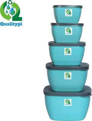 Qualitypi Plastic Utility Container  - 1850 ml, 1250 ml, 850 ml, 550 ml, 400 ml(Pack of 5, Blue)