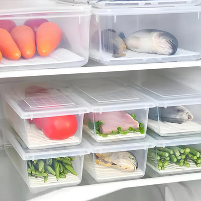Sensex Plastic Fridge Container  - 1500 ml(Pack of 6, Clear)