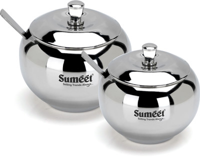 Sumeet Steel Utility Container  - 230 ml, 330 ml(Pack of 2, Silver)