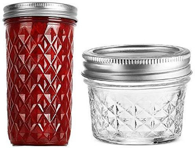 Ginoya Brothers Glass Grocery Container  - 330 ml, 100 ml(Pack of 2, Clear)