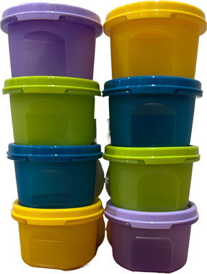 TUPPERWARE Plastic Tea Coffee & Sugar Container  - 200 ml(Pack of 8, Multicolor)