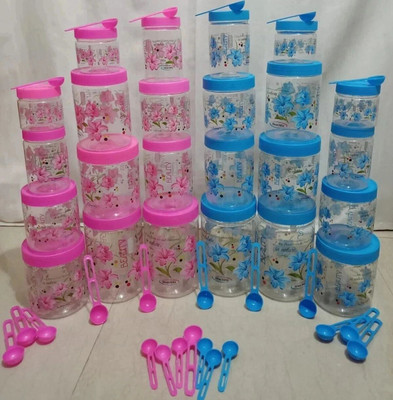 PEYTON Plastic Grocery Container  - 24000 ml(Pack of 24, Pink, Blue)