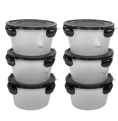 Cutting EDGE Polypropylene Utility Container  - 750 ml(Pack of 6, Black)