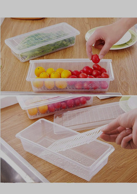SAMYAK Plastic Fridge Container  - 1500 ml(Pack of 2, White)