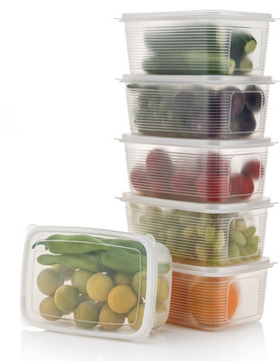 2Mech Plastic Fridge Container  - 1800 ml(Pack of 6, Clear)